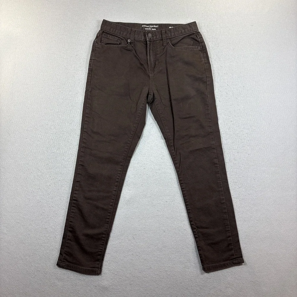 Banana‎ Republic Travel Jean Athletic Fit Jeans Men 28X28 Brown 5 Pocket 28x28